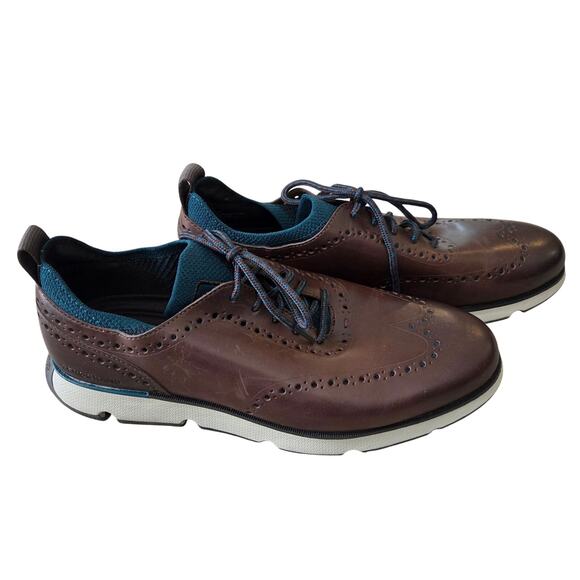 Cole Haan 4.ZERØGRAND Wingtip Oxfords Umbria Nubuck & Dove Gray sz 10.5 Sporty
